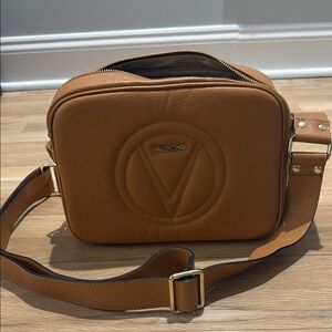 Valentino Tan Leather Crossbody Bag